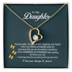 To My Daughter You Are Worthy, Necklace With Message Card, Gift For Daughter, From Parents To Daughter 741.jpg