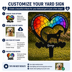 Pet Memorial Yard Sign – Favorite Hello Hardest Goodbye (Stained-Glass Rainbow) - Personalized Yard Sign 741ab1a3-530b-4bfc-8526-acf38880bb7a.jpg
