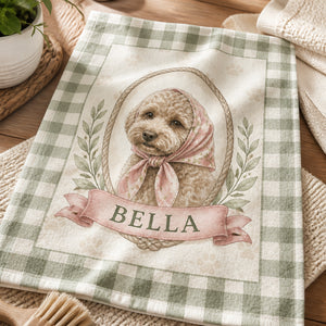 Custom Pet Portrait Gingham Cameo Towel - Personalized Sport Towel 74403cd4-4939-4375-91a6-b72d9ae7c36b.jpg