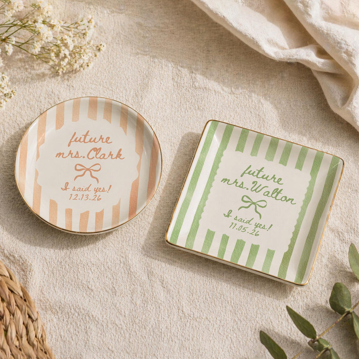 Custom Engagement Gift for Friends Besties, Future Mrs Jewelry Tray, Personalized Ceramic Ring Dish, Bridal Shower, Engaged Couple Newlywed 74638d5c-0fbd-4bab-9e50-d73ff45ce009-banner-9.jpg