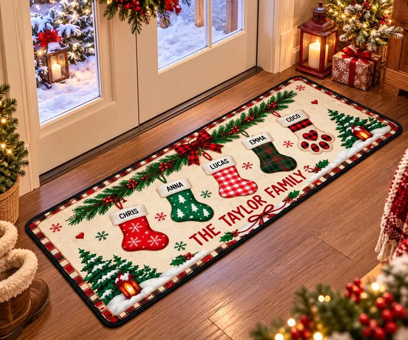 Personalized Christmas Stocking Family Rug, Custom Names Holiday Mat for Grandparents, Christmas Gift for Family, Entryway Decor 746f3520-b6d9-4343-b31b-519e862465fe-ghjgh-1-.webp