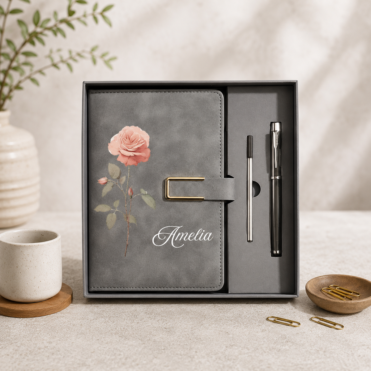Personalized Birth Flower Notebook & Pen Set, Custom Name Leather Journal Gift, Birth Month Flower Journal for Women, Birthday/Teacher Gift 747fff85-7084-4b7f-a658-3ce0e0606178-3649f7b5-c8e3-4709-91e6-6507e10da121.png