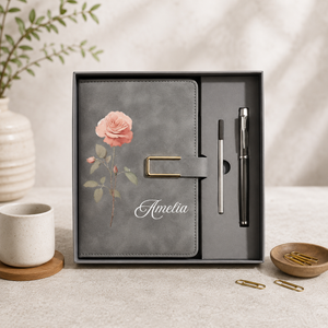 Personalized Birth Flower Notebook & Pen Set, Custom Name Leather Journal Gift, Birth Month Flower Journal for Women, Birthday/Teacher Gift 747fff85-7084-4b7f-a658-3ce0e0606178-3649f7b5-c8e3-4709-91e6-6507e10da121.png