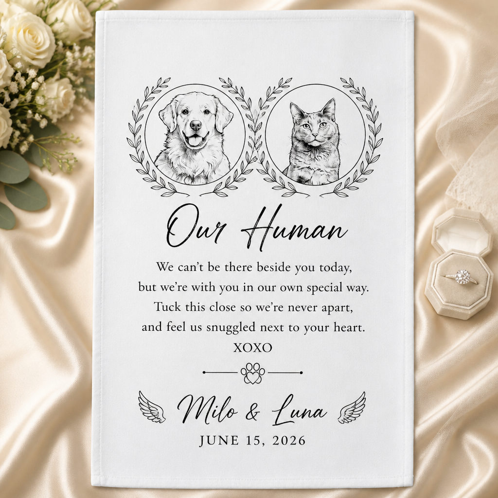 Wedding Keepsake Towel From Your Pets – Custom Pet Sketch & Message - Personalized Sport Towel 748ec776-8a94-4431-ad7b-deffeef14c21.png