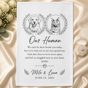 Wedding Keepsake Towel From Your Pets – Custom Pet Sketch & Message - Personalized Sport Towel 748ec776-8a94-4431-ad7b-deffeef14c21.png