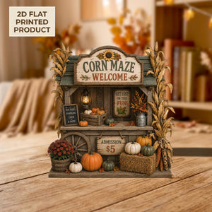 Corn Maze Welcome 2D FLAT Wooden Block Decor, Rustic Fall Farm Stand Shelf Sitter, Pumpkin Patch Autumn Decor, Thanksgiving Gift 74925319-3da6-427c-bc1c-380c6c545f65-3.jpg