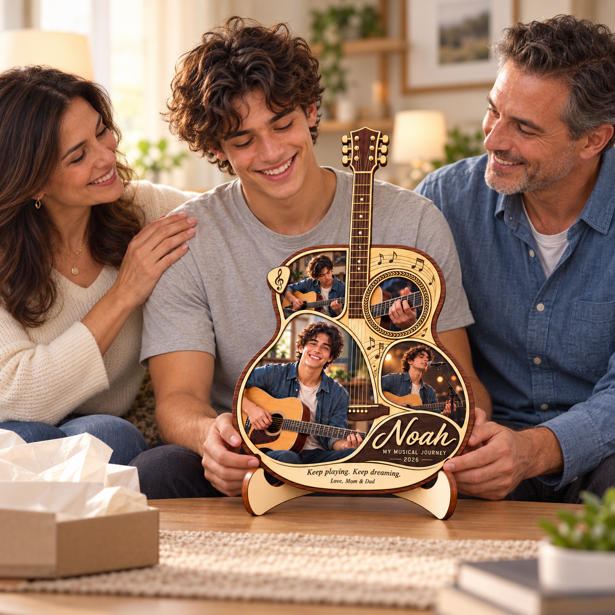 Personalized Guitar Photo Collage Plaque with Stand – Christmas Gift for Guitar Players, Custom Music Lover Keepsake 74953ecc-0269-44db-8c1a-e1d68793344c-A-Musical-Keepsake-Given-With-Love-2.png