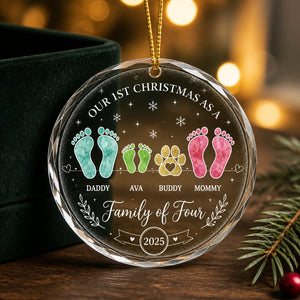 Our 1st Christmas as a Family of Four – Crystal Ornament (Personalized Names & Year) - Personalized Crystal Ornament 74a622a6-ed61-4c86-9946-57011eace5d0.jpg