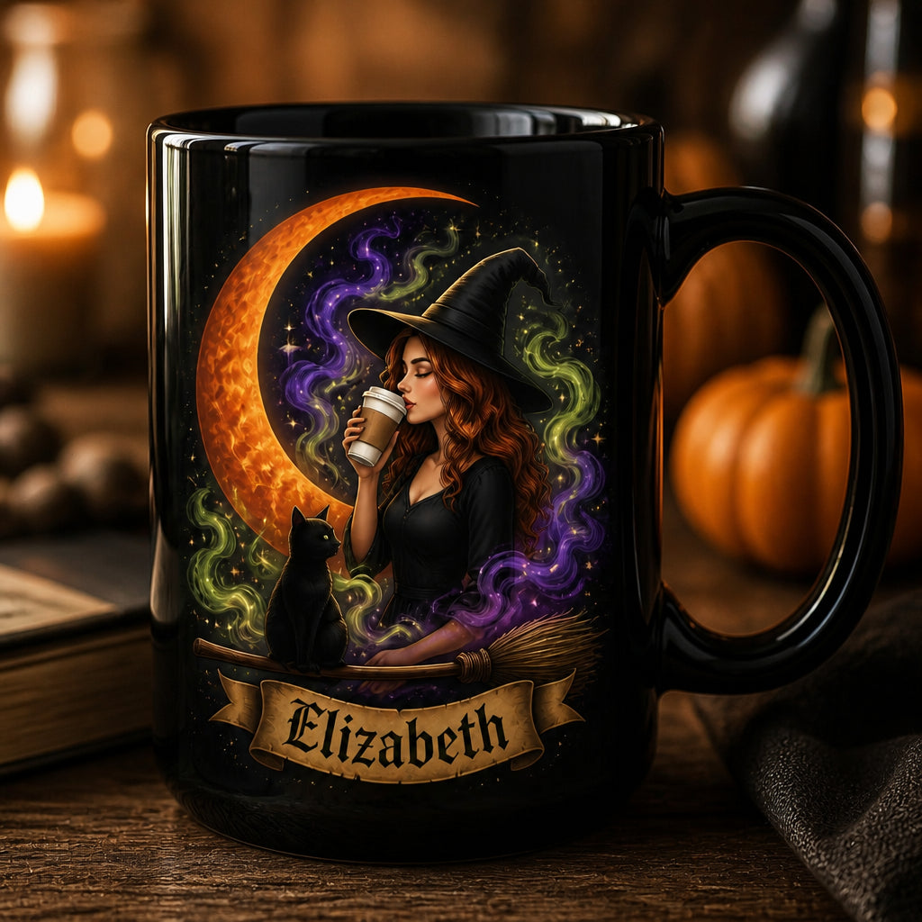 Personalized Witch Moon Cauldron Mug - Personalized Halloween Black Ceramic Witch Mug 74db99bd-5e35-4087-b491-f5a2d2e6afa3.jpg