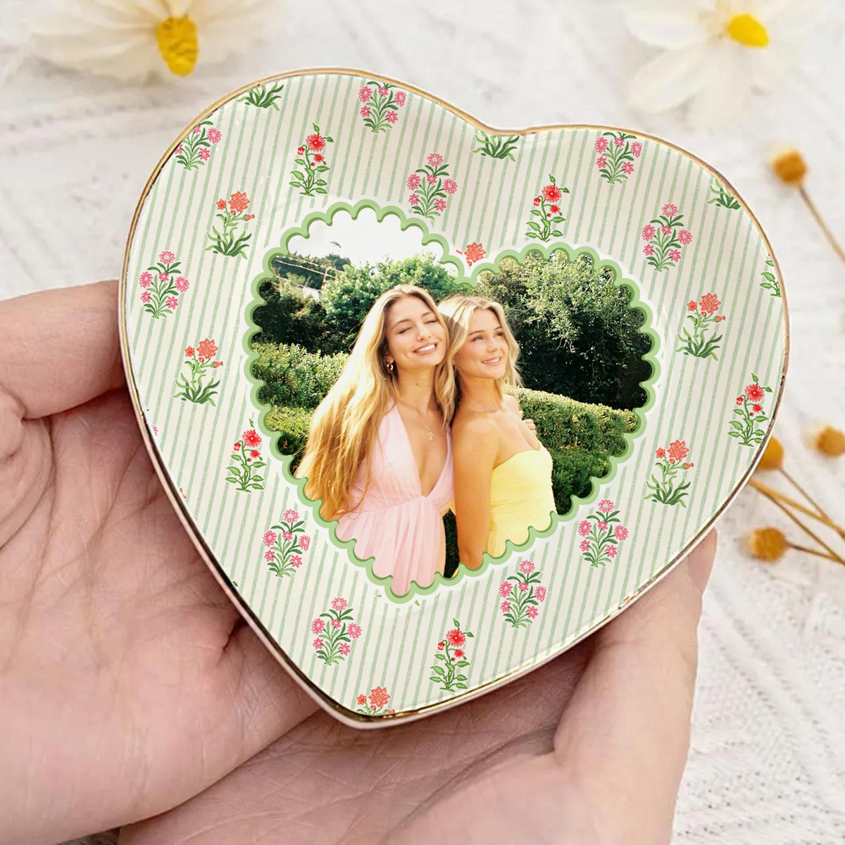 Personalized Photo Bestie Jewelry Dish, Best Friend Ceramic Trinket Dish, Bestie Striped Floral Ring Holder, Gift For Her 74ec4d3a-2a7e-442d-a6b1-5ac7dd7adf4e-6.jpg