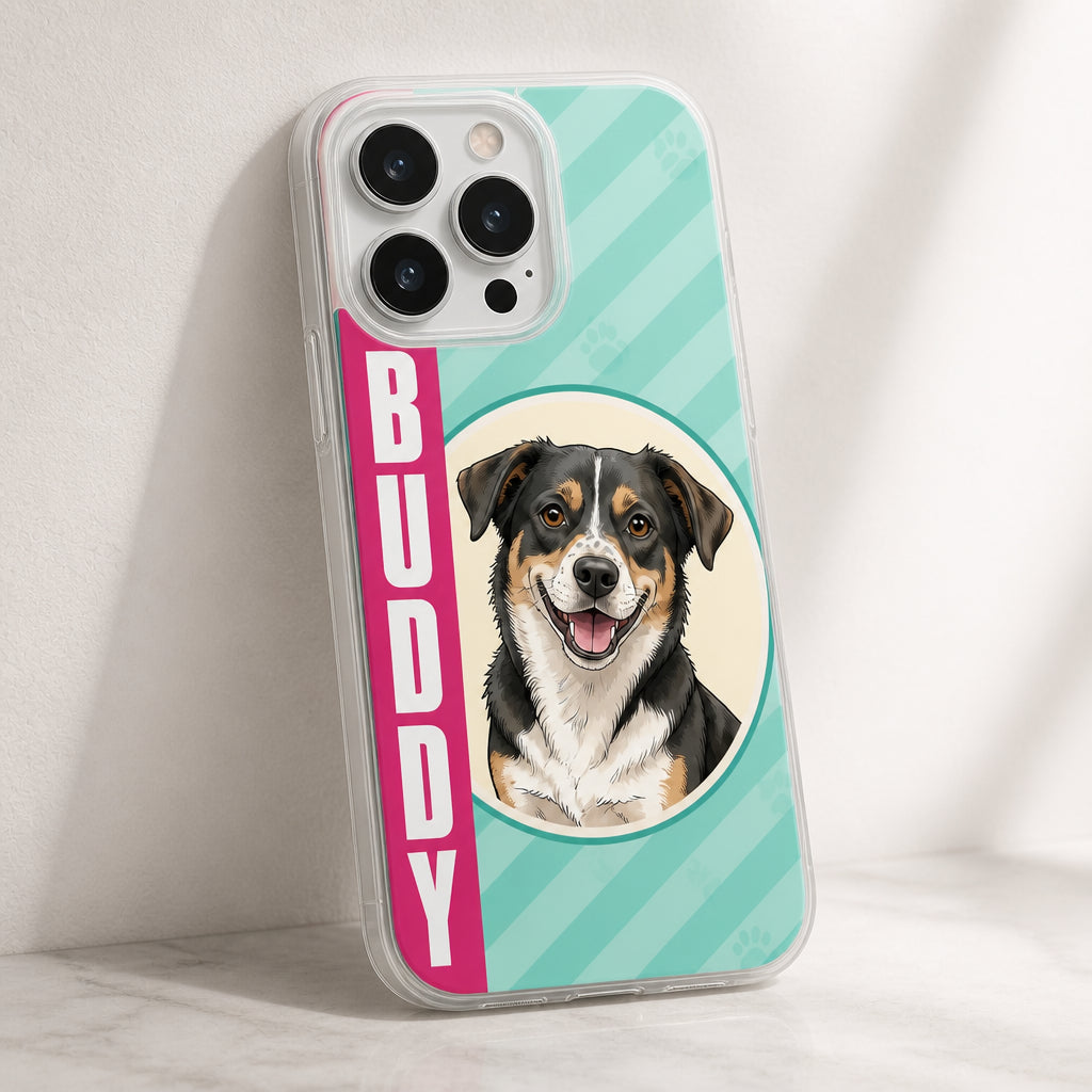 Custom Pet Portrait Phone Case with Name – Stripe Ribbon Edition - Personalized Phonecase 7505e289-90d6-496e-8b86-5d2fe186f2d1.jpg