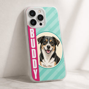 Custom Pet Portrait Phone Case with Name – Stripe Ribbon Edition - Personalized Phonecase 7505e289-90d6-496e-8b86-5d2fe186f2d1.jpg