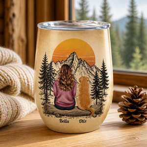 Never Walk Alone Custom Person & Dog Portrait Wine Tumbler - Personalized Wine Tumbler 753725a0-5fae-4733-960f-71066edc42ef.png