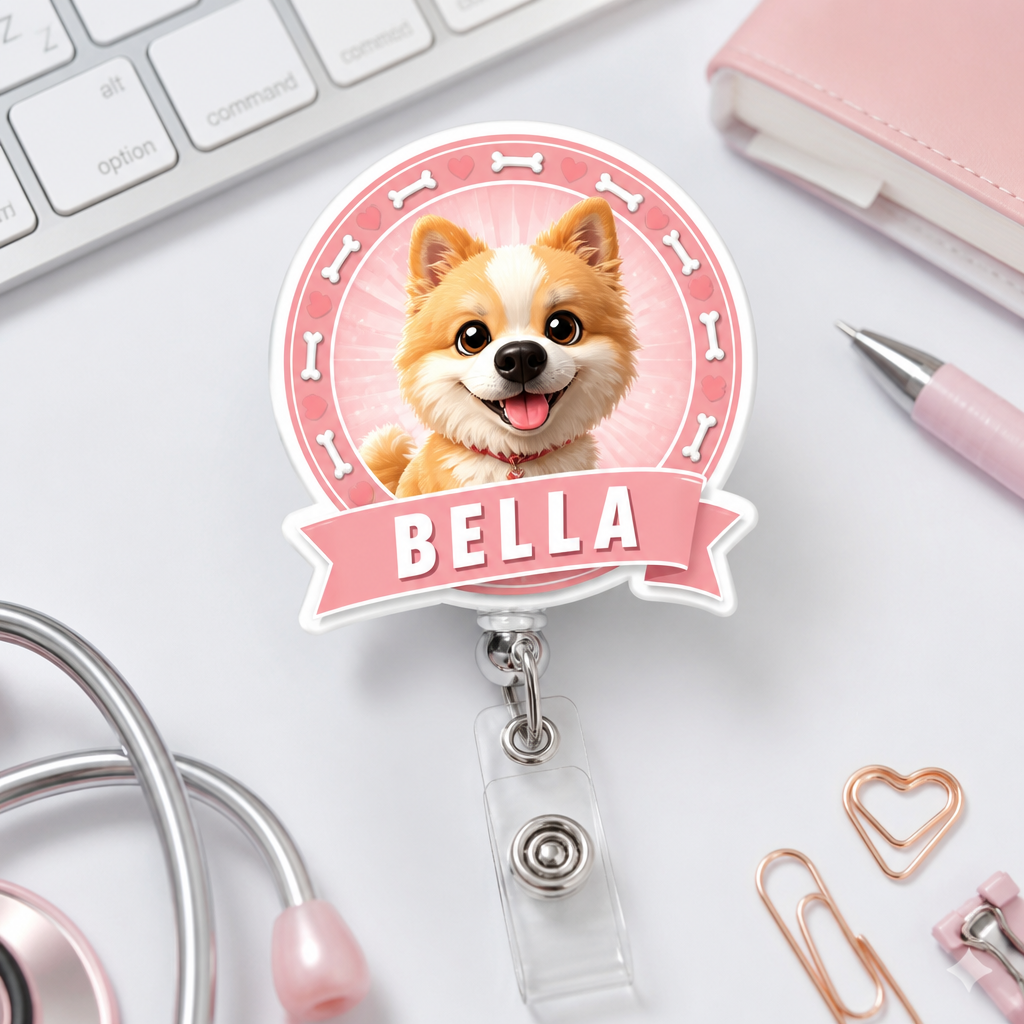 Custom Cartoon Pet Badge Reel — Photo to Portrait with Name - Personalized Custom Shape Badge Reel 75668400-1766-4d7b-98ef-292bfb4bdfaf.png