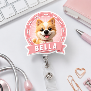 Custom Cartoon Pet Badge Reel — Photo to Portrait with Name - Personalized Custom Shape Badge Reel 75668400-1766-4d7b-98ef-292bfb4bdfaf.png