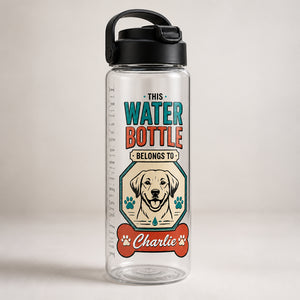 Dog Water Bottle – This Water Bottle Belongs To [Pet Name] (Modern Badge) - Personalized Water Tracker Bottle 756d6bf2-6aa7-4928-ab08-721d47e683f4.jpg