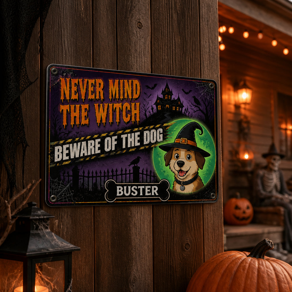 Halloween Beware of the Dog Metal Sign – Custom Pet Name - Personalized Metal Sign 7576874d-ca62-47fa-b4c6-70d9185ceade.jpg