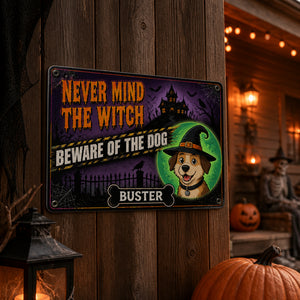 Halloween Beware of the Dog Metal Sign – Custom Pet Name - Personalized Metal Sign 7576874d-ca62-47fa-b4c6-70d9185ceade.jpg