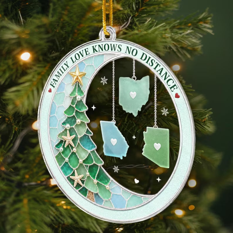 Family Love Knows No Distance Acrylic Ornament, Personalized Family Name Christmas Ornament, Long Distance Keepsake, Gift for Loved Ones 758ddd7b-b095-4d65-b519-46dac4c9e03d-dsf-1-.jpg