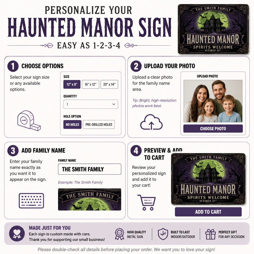 Personalized Haunted Manor Metal Sign – Spirits Welcome - Personalized Metal Sign 75a5a842-4ec9-468a-8b34-fb1671198605.jpg