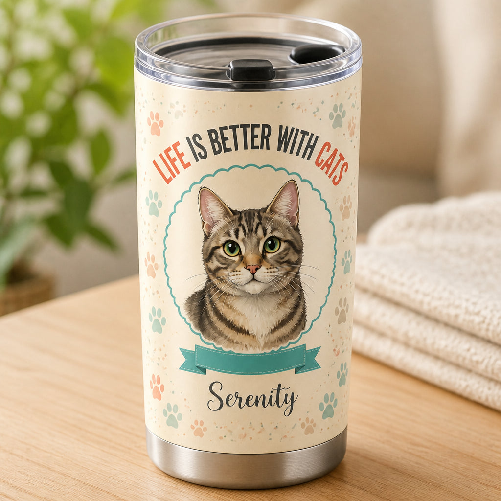 Life Is Better With Cats — Custom Pet Portrait Tumbler - Personalized Tumbler 75b43c26-368f-4163-88b3-3cc571a23142.jpg