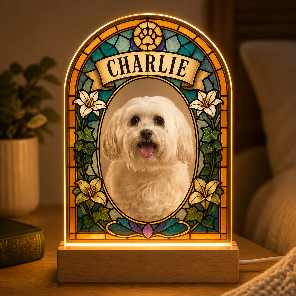 Custom Pet Photo Stained-Glass Arch LED Night Light with Name - Personalized 3D LED Light Wooden Base 75c71276-9639-4d08-8b8f-87b06d7c1a2f.png