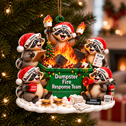 Dumpster Fire Response Team Funny Raccoons - Real 3D Raised Ornament Christmas Gift For Colleagues, Coworkers, Boss 75c8b930-372f-42f0-94e7-96236a8c801e-3.png