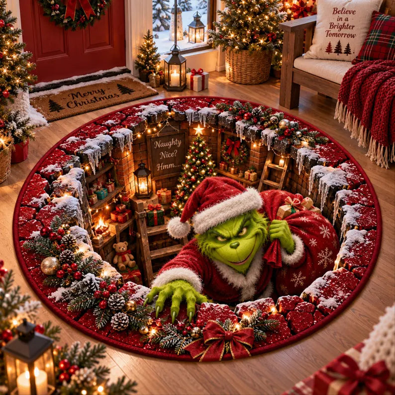 3D Christmas Green Round Rug, Christmas Green Round Fannel Door Mat, Xmas Home Decor, Christmas Decor Winter Wonderland Gift 75d1f9f0-ac26-4fc3-84e5-d12122f5c6b5-fhghjgh-3-.webp