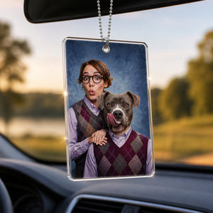 Custom Pet + Owner Head‑Swap Suncatcher – Studio Portrait - Personalized Suncatcher Ornament 75d92567-0bee-44b1-b88d-b2fec357ac06.jpg