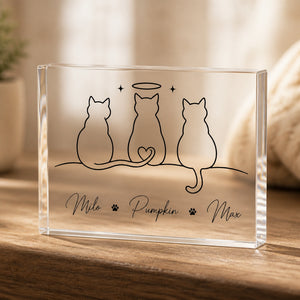 Custom Cat Line Art Acrylic Plaque – 3 Pet Names with Halo Memorial - Personalized Acrylic Plaque 75eba2a9-9add-4313-b67c-83f0e1dea705.jpg