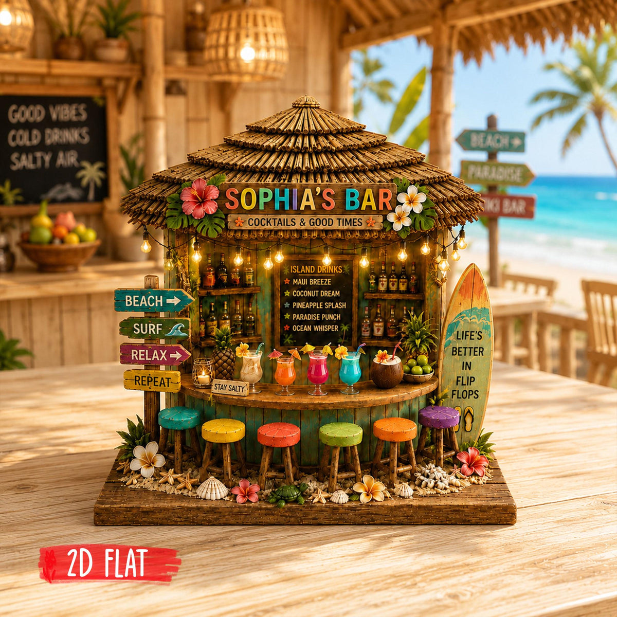 Personalized Tiki Bar Wooden Block, Custom Beach Bar Wooden Sign, Bar Mini Shelf Decor, Summer Beach, Tropical Cocktail Bar, Summer Vacation 75f91dea-b4af-4544-aca9-0d0850935e3f-2.jpg