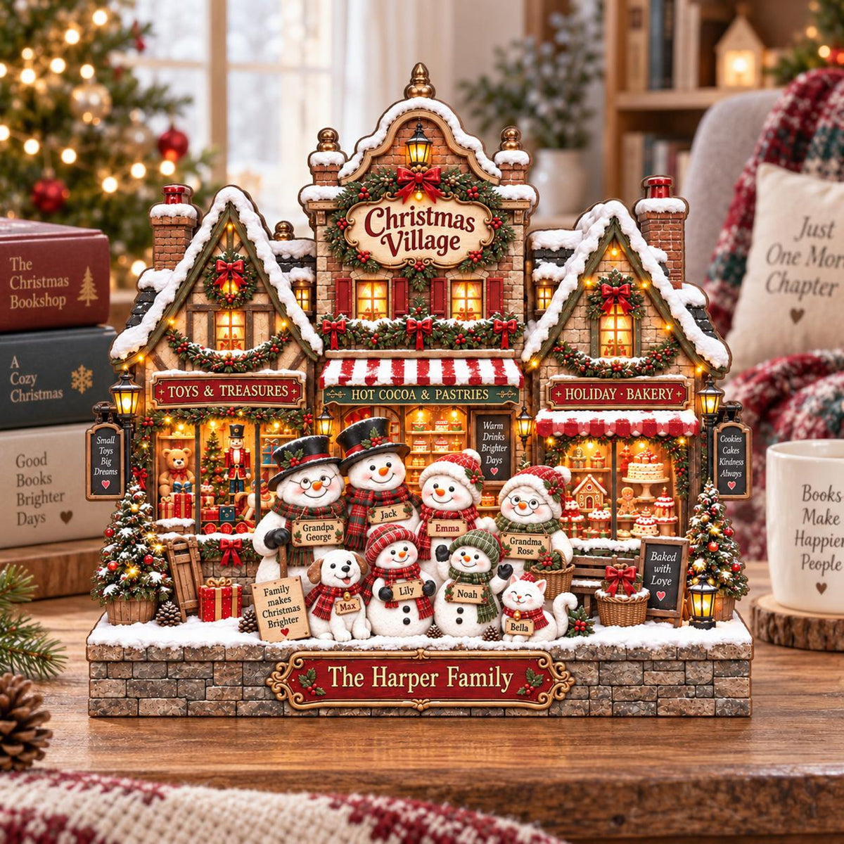 Personalized Christmas Village Decor, Custom Family Name Snowman Scene, Holiday Wooden Block GIFT 2026, Family Tabletop Gift, Holiday Decor 75fc427c-518b-4b6f-8fae-cdf915a82910-1.jpg