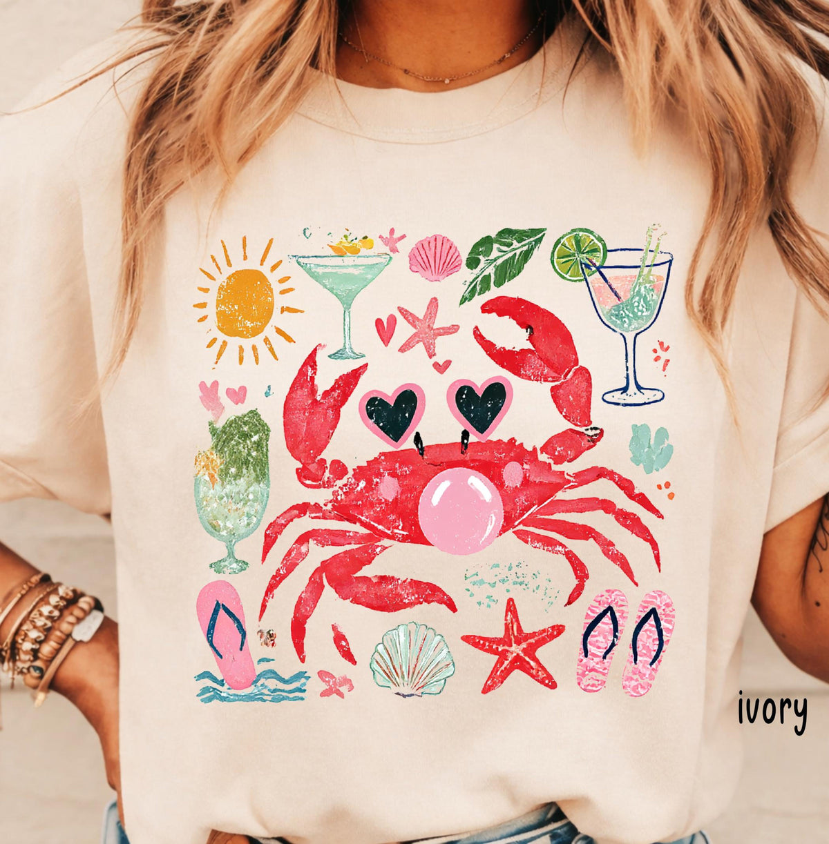 Comfort Colors Funny Crab Shirt, Crab Blowing Bubble Graphic Tee, Beach Vibes Nautical T-shirt, Summer Vacation Gift 760ab20d-a5ae-46e0-ba82-1e8a124a8caf-3.jpg