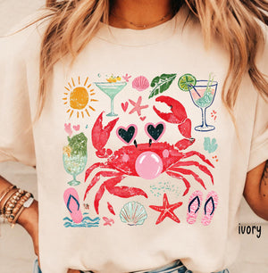 Comfort Colors Funny Crab Shirt, Crab Blowing Bubble Graphic Tee, Beach Vibes Nautical T-shirt, Summer Vacation Gift 760ab20d-a5ae-46e0-ba82-1e8a124a8caf-3.jpg