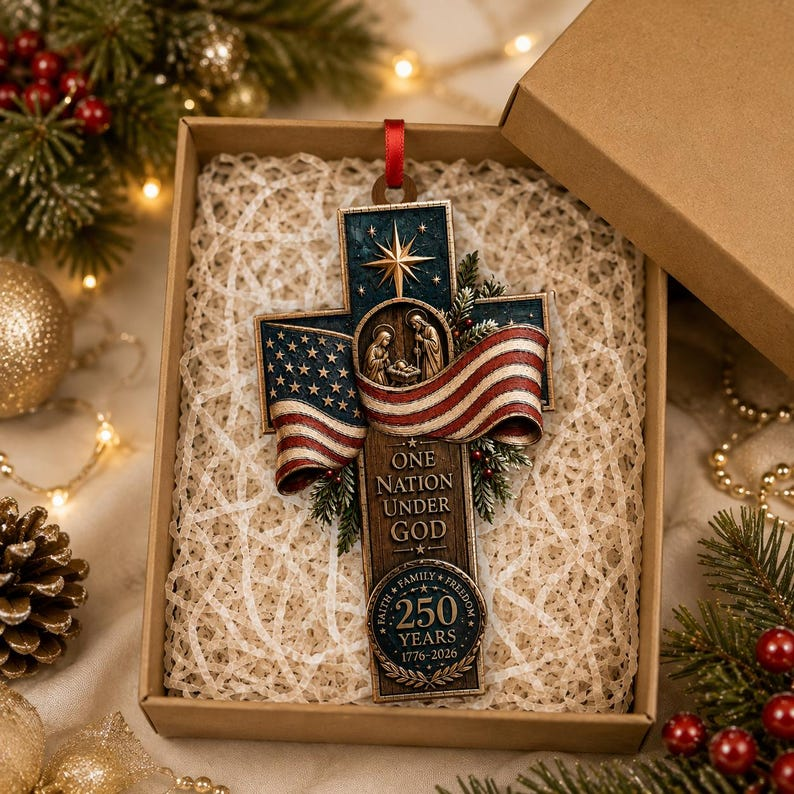 America Wood Realistic 3D Ornament, Faith Family Freedom, Patriotic Cross Decor, One Nation Under God, American Flag Ornament, Xmas Gift 7610ee1b-15ec-40ca-86fd-64b9090f5317-t-i-xu-ng-2-.png