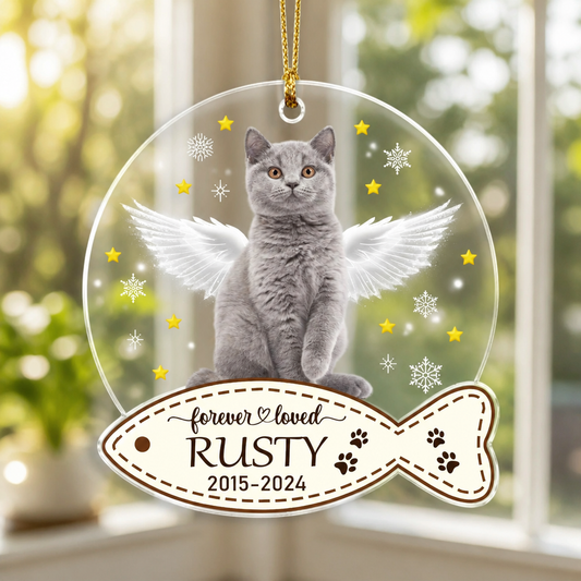 Forever Loved Pet Memorial Photo Ornament - Personalized Transparent Acrylic Ornament 762cced0-502f-4f7c-bb23-a7701c95b28a.png
