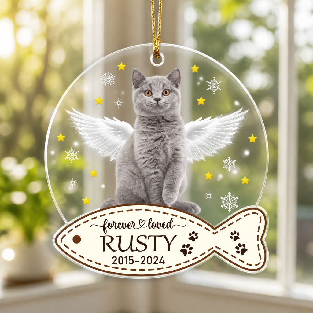 Forever Loved Pet Memorial Photo Ornament - Personalized Transparent Acrylic Ornament 762cced0-502f-4f7c-bb23-a7701c95b28a.png