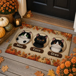 Autumn Pumpkin Patch Cat Portrait Doormat (3 Pets) - Personalized Doormat 763bdaca-0877-452a-91dc-1e6c1632ad37.jpg