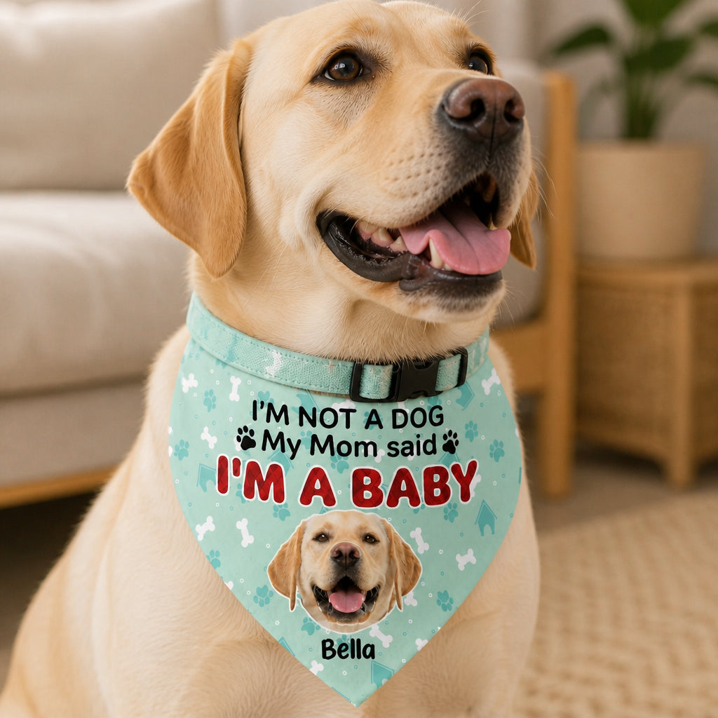 Dog Mom Baby Bandana – Photo + Name - Personalized Pet Bandana Collar With Adjustable Buckle 76533370-6643-4b55-9397-f715a374f714.jpg