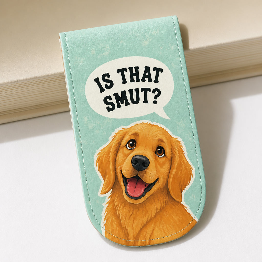 Is That Smut? Golden Retriever Magnetic Bookmark - Magnetic Leather Bookmark 765e4876-0ddd-491f-90c0-ecba4cc2a750.jpg