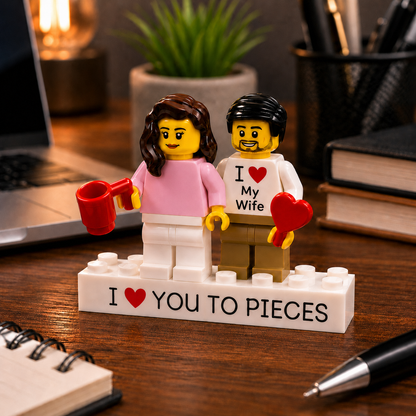 Couples Personalised Brick Minifig Couple Gift: Custom Romantic Keepsake for Partners
