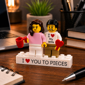 Couples Personalised Brick Minifig Couple Gift: Custom Romantic Keepsake for Partners