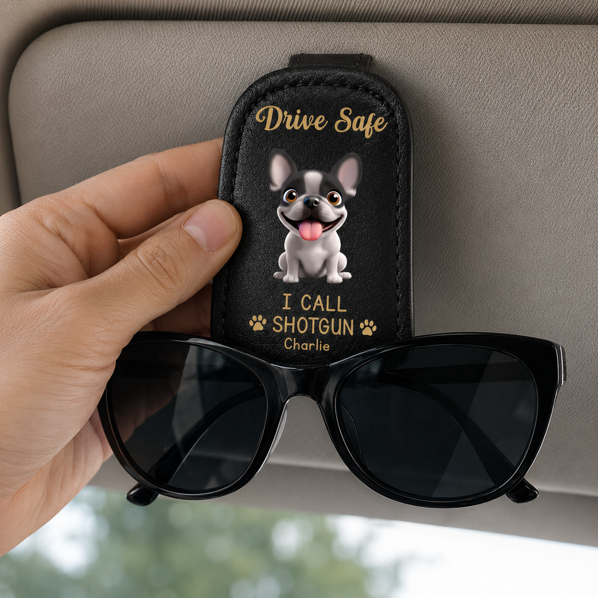 Funny Dog Custom Photo Drive Safe Daddy Sunglasses Holder: Personalized Sunglasses Holder For Dog Dad With Dog, Fathers Day, Gift For Dad, Grandpa