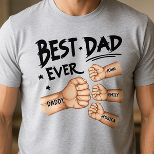 Best Dad Grandpa Ever Fist Bump - Personalized T-Shirt