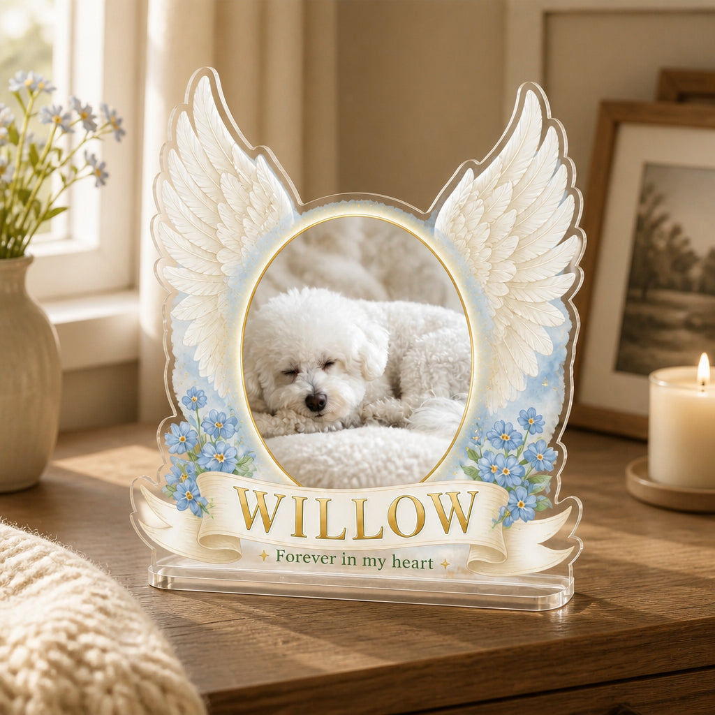 Angel Wings Pet Memorial Acrylic Plaque – Photo Upload - Personalized Acrylic Custom shape Standing 1 layer (FS) 76a0fa10-c495-4670-9ae3-8724e7e4211e.jpg