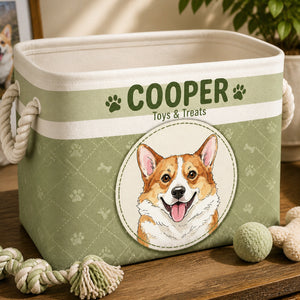 Personalized Pet Toy Storage Bin – Photo-To-Cartoon Portrait + Name - Personalized Storage Bag 76a50932-154c-4e0b-9eba-27078b752e01.jpg