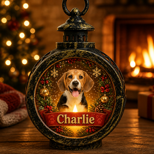 Personalized Pet Photo Christmas Lantern – Custom Name Wreath Scene - Personalized Christmas Lantern LED Flameless Candle 76aa7805-9a32-4039-ba83-7d567f3f0415.png