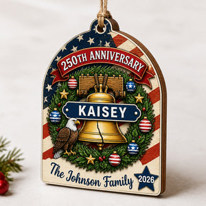 Patriotic 250th Anniversary Family Ornament — Custom Name & Year - Personalized 3-Layered Wood Ornament 76abdd95-d274-4faa-b806-5f869c9fb46b.jpg