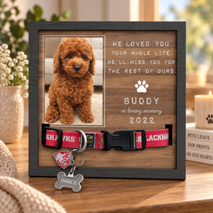 Pet Memorial Collar Display: Wooden Photo Frame, Sympathy Gift - Special Gift For Your Pet, Forever Beside You 76b40fc8-b643-4db0-95b3-7f1eaeafff73-sds.png