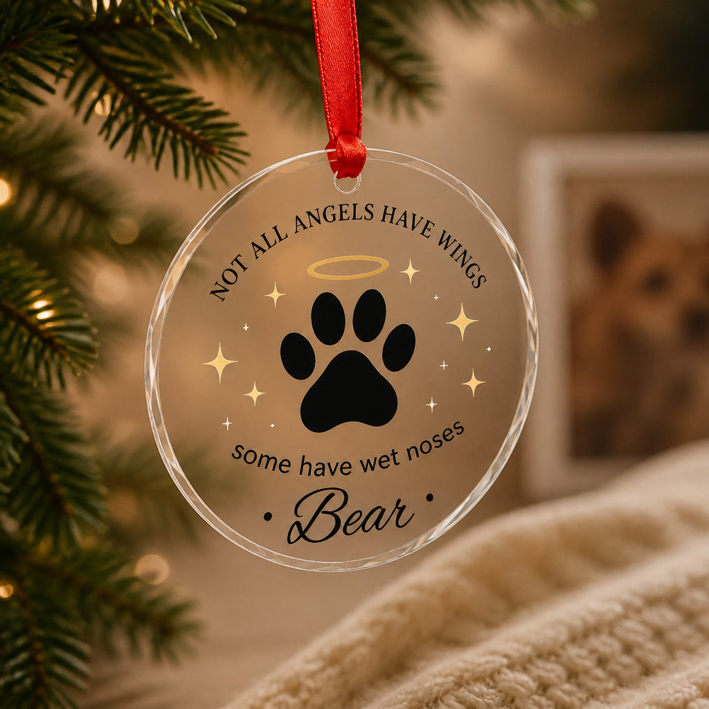Not All Angels Have Wings Pet Memorial - Transparent Acrylic Ornament (Personalized Name) - Personalized Transparent Acrylic Ornament 76bdf7dc-6e1c-463f-8c6c-243f69350d90.jpg